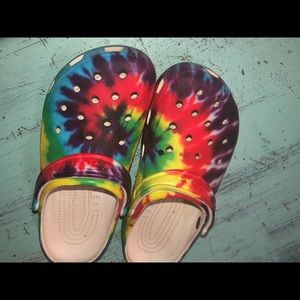 Tie dye crocs